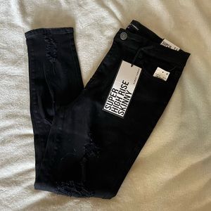Black high rise skinny jeans